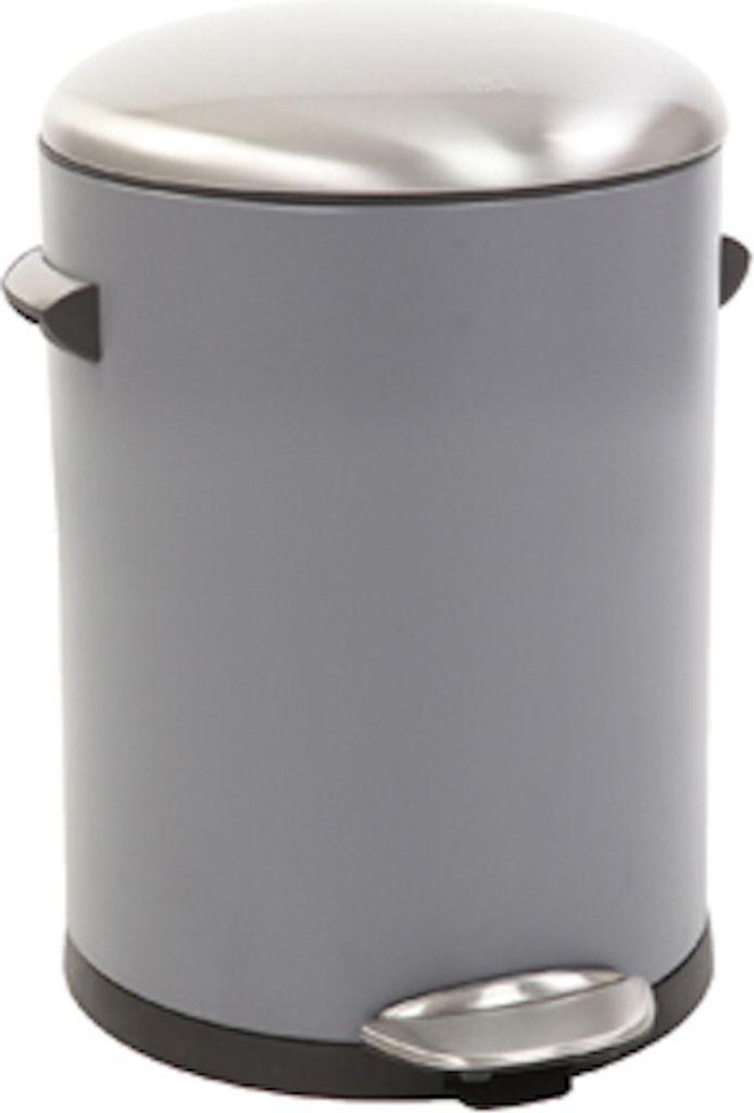 Retro Treteimer mit markanten Griffen und Kugelkappe | 3 Liter, HxØ 26,2x16,7cm | Kunststoff-Inneneimer | Grau