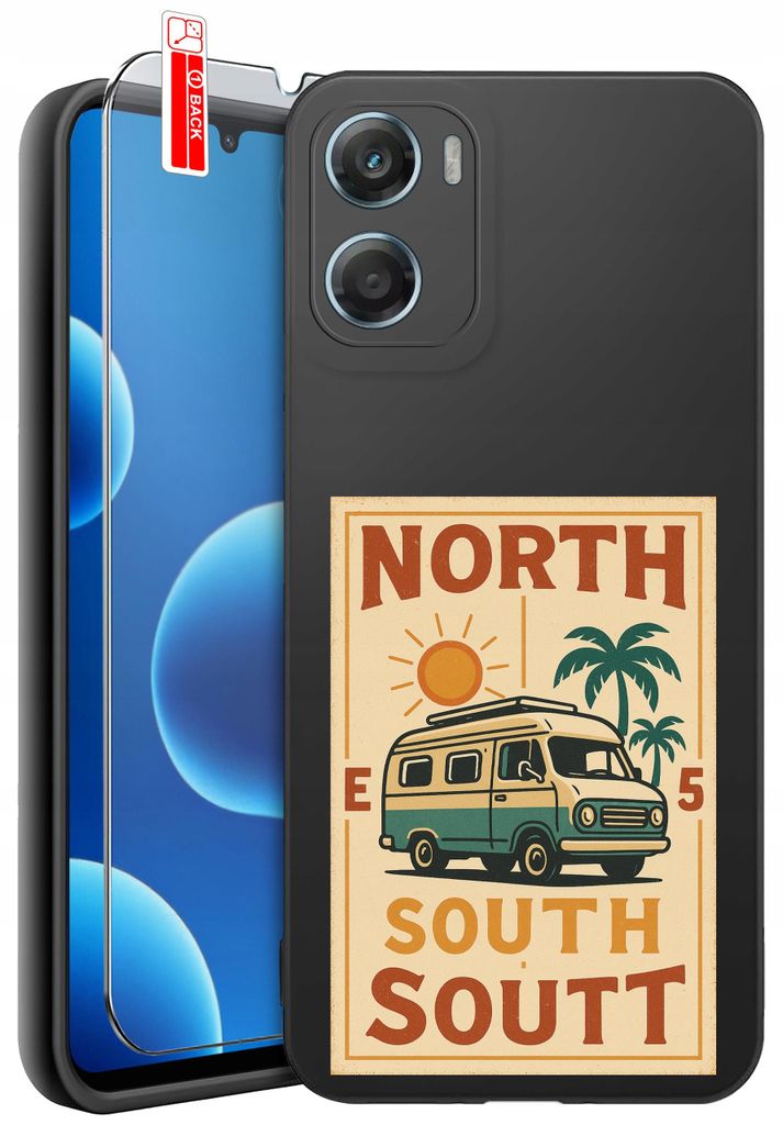 Hülle für Motorola G06 | G06 Power-Designs | Mattes Silikonetui + 9H-Glas