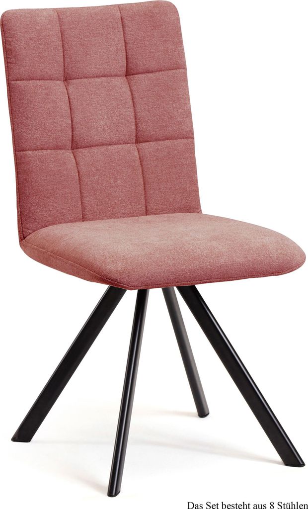 Esszimmerstuhl (8er-Set) Dayla 47x91x60 Schwarz/Rosewood