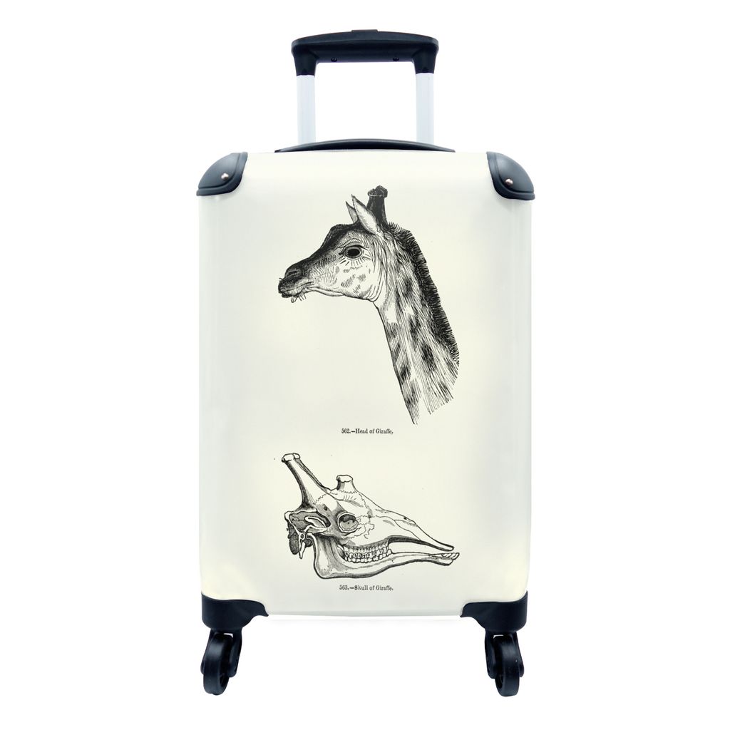 MuchoWow Koffer Handgepäck Trolley Rollkoffer Kleine Reisekoffer mit 4 Rollen - Giraffe - Schädel - Tier - Cabin Size < 55x40x23 cm & 55x40x20 ...