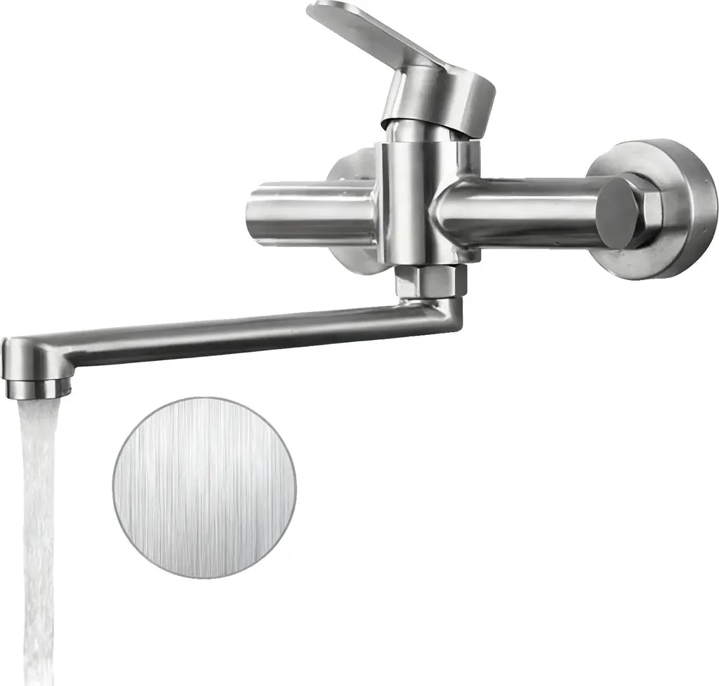 Miscelatore Cucina 360° Acciaio Inox Spazzolato Portata 7.5L/min Moderno