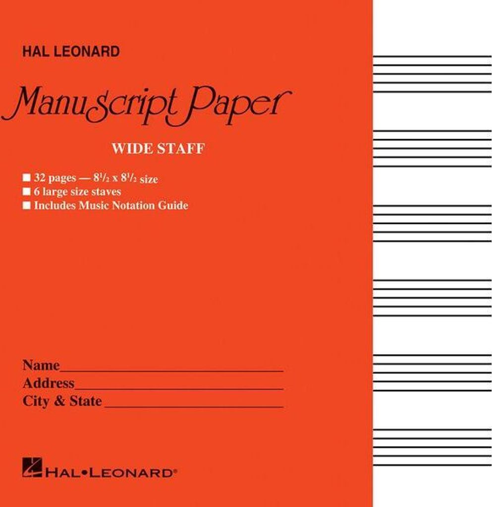Wide Staff Manuscript Paper (Red Cover)