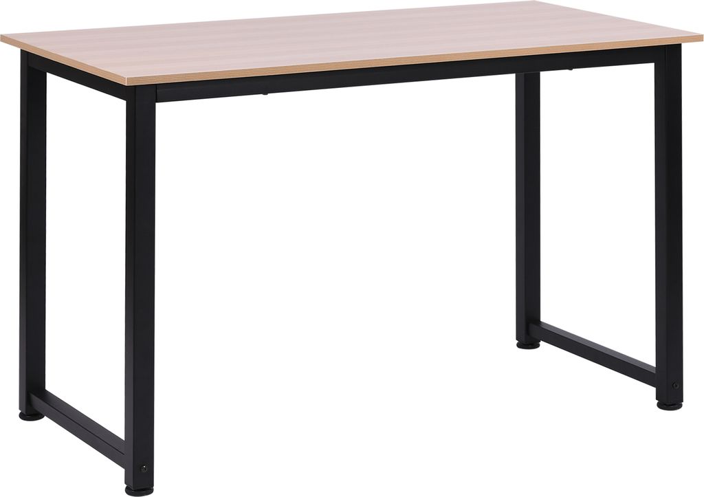 HOMCOM Moderner Schreibtischtisch, Arbeitstisch mit Stahlrahmen und verstellbaren Füßen, Computertisch für Büro und Zuhause, 120 x 60 x 76 cm, ...