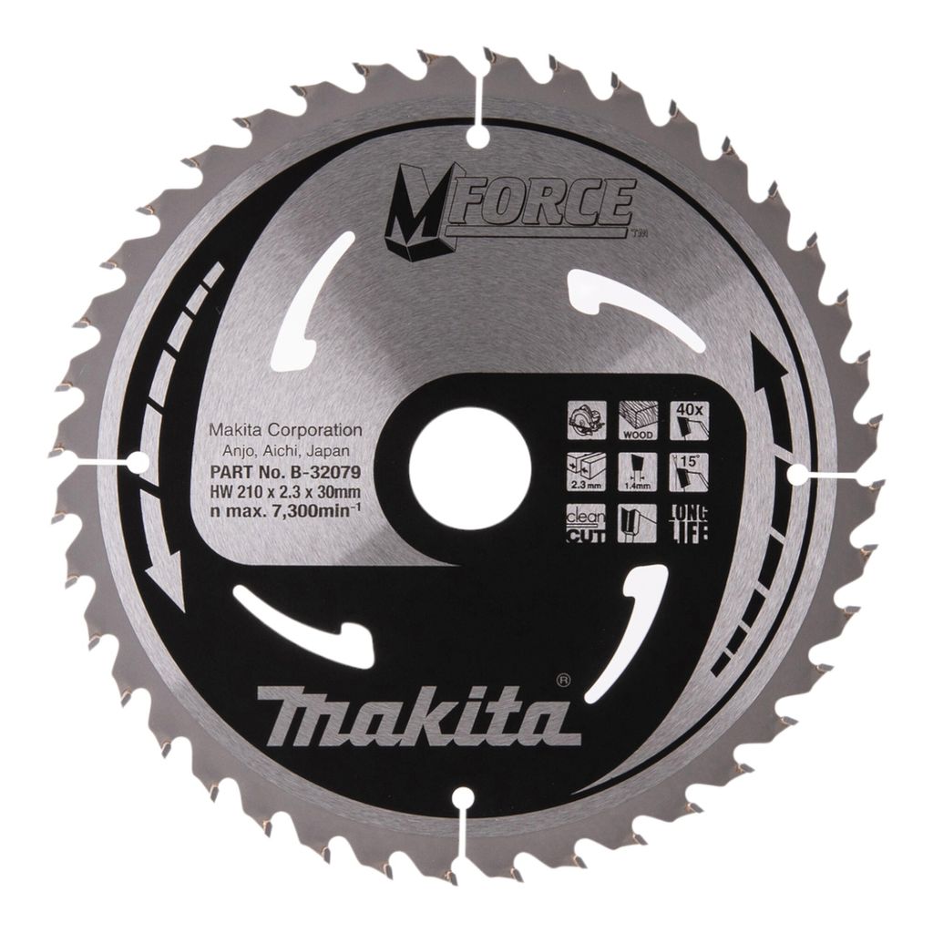 Makita Kreissägeblatt M-FORCE 210/30 mm, 40 Zähne, 1,4 mm, Holz