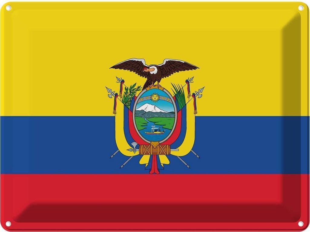 vianmo Blechschild 30x40 cm Ecuadors Ecuador Flagge Fahne Wappen