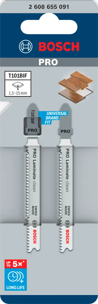 PRO Laminate clean T101BIF Lama per seghetto alternativo, 83 mm, 2 pz.