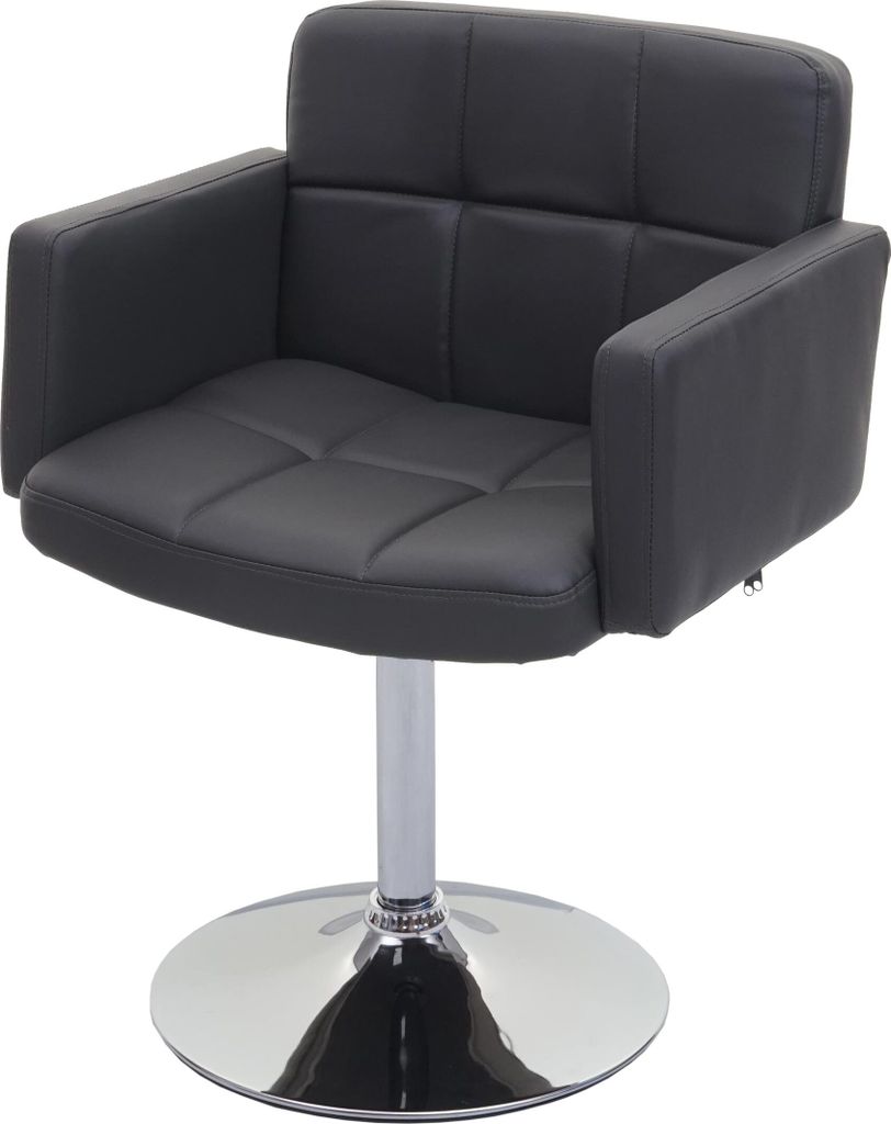 Esszimmerstuhl Orlando, Küchenstuhl Drehstuhl Stuhl, Kunstleder Chrom grau