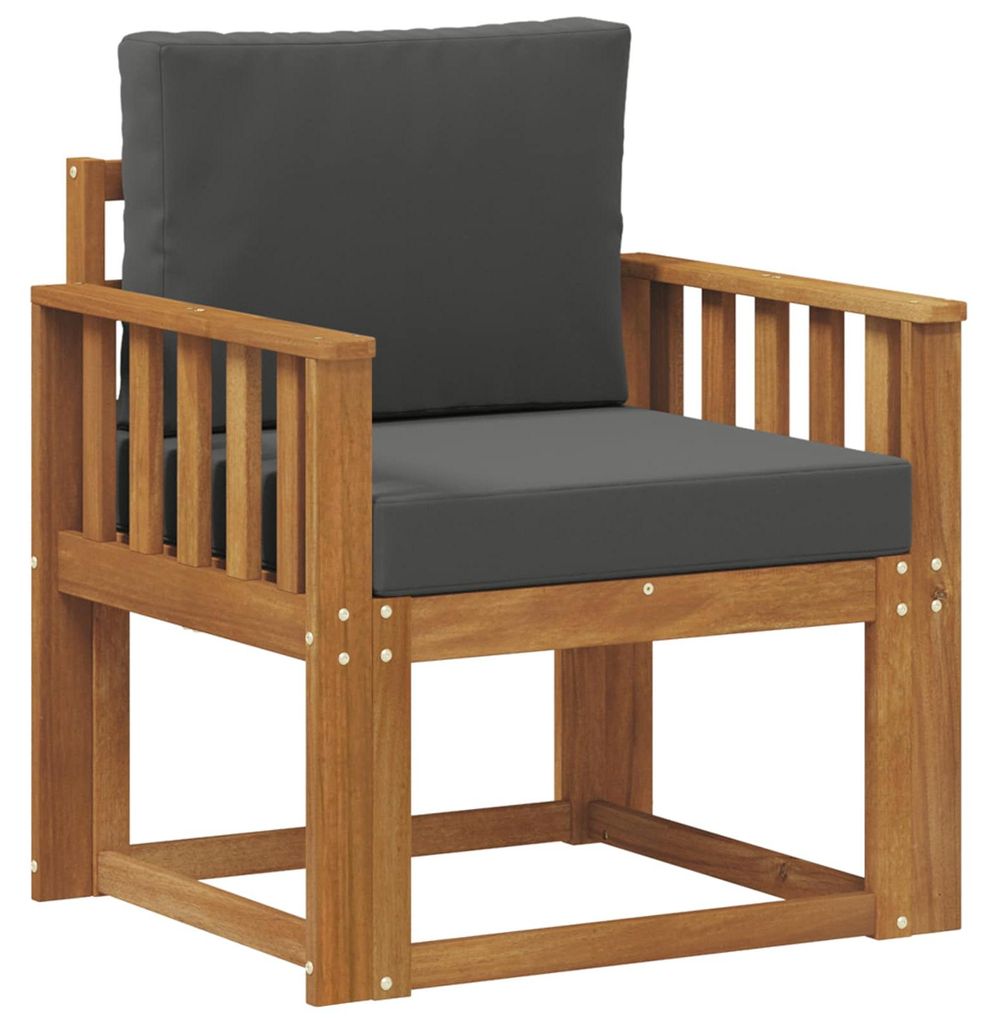 vidaXL Outdoor-Sofa Massives Akazienholz und Polyester Natur