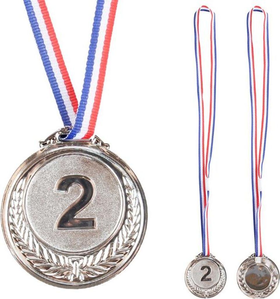 Silbermedaille Zweiter Platz Award Trophäe Zink 6,5Cm