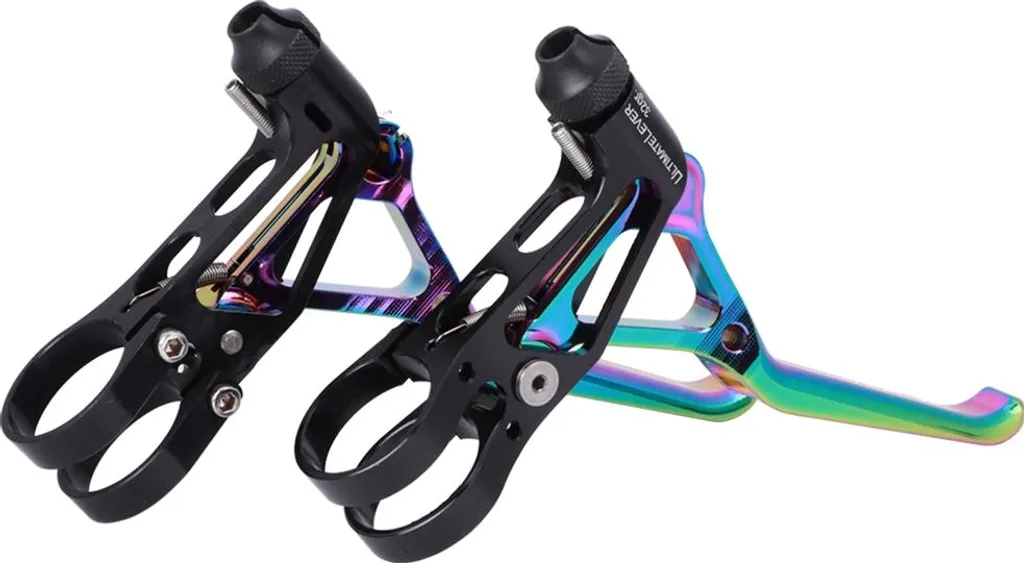 Levier de Frein Vélo Ultraléger CNC en Alliage avec Finition Arc-en-ciel