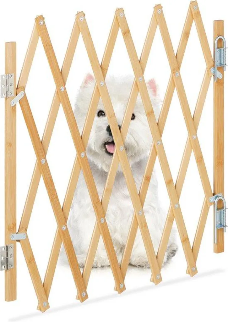 Barrière niche pour chien extensible en accordéon pour intérieur maison