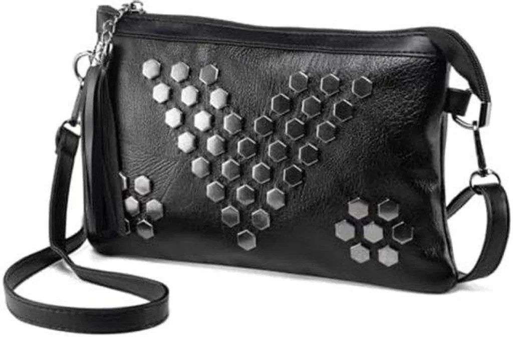 Sac bandoulière femme petit format noir en cuir véritable élégant