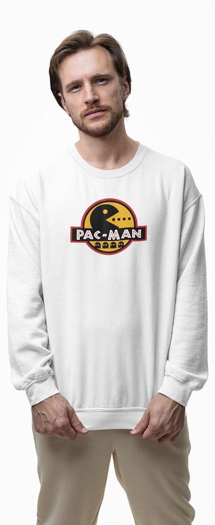 D&B Design Uni Pullover SWGM00009 PacMan Weiß-Größe M