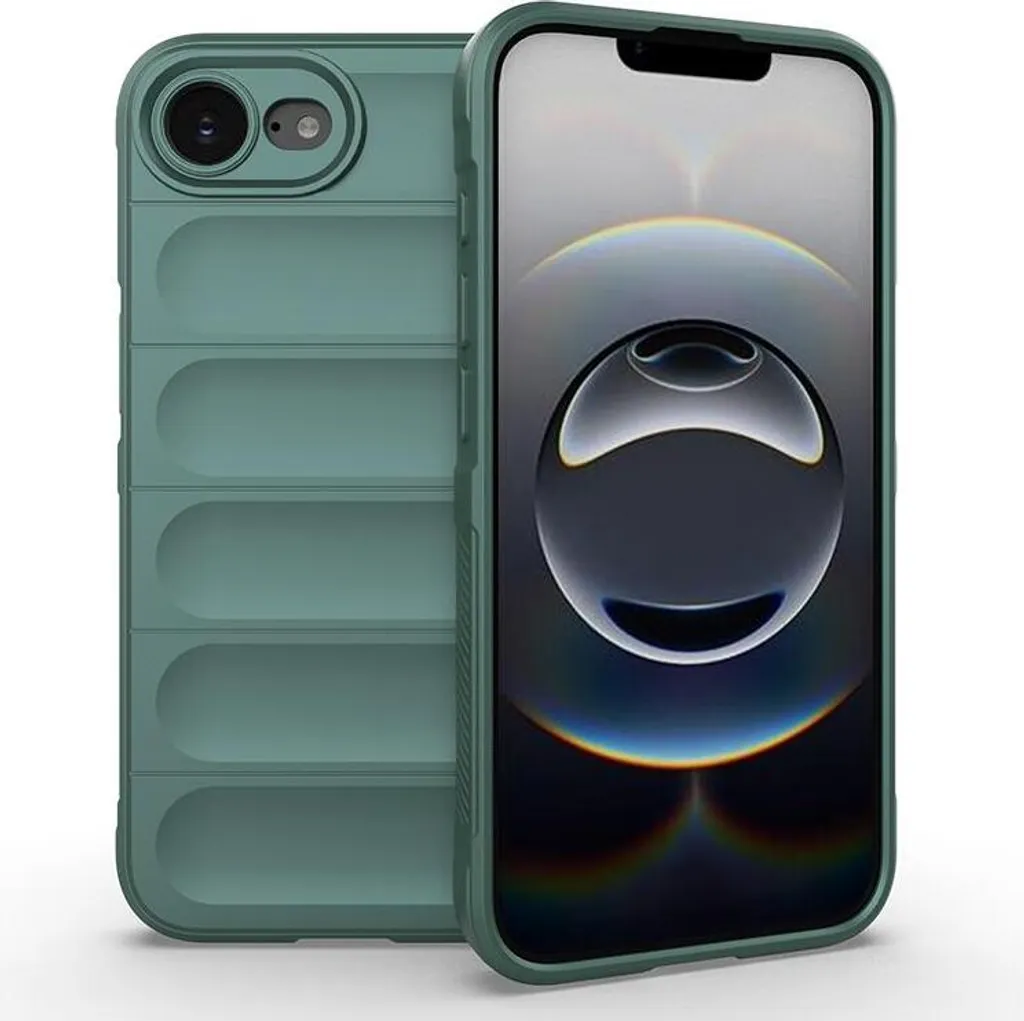 Cover iPhone 16e Phonesta GripShell - Silicone Verde Scuro per Avventura