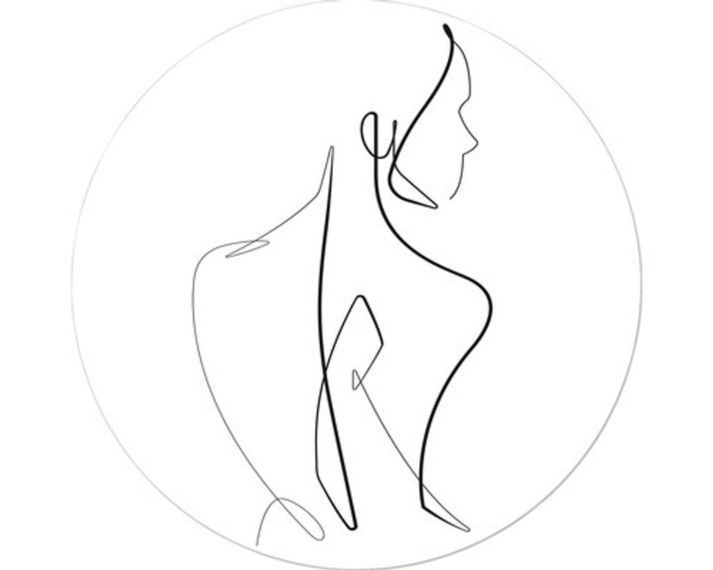 Glasbild Face Lines II Ø 50 cm