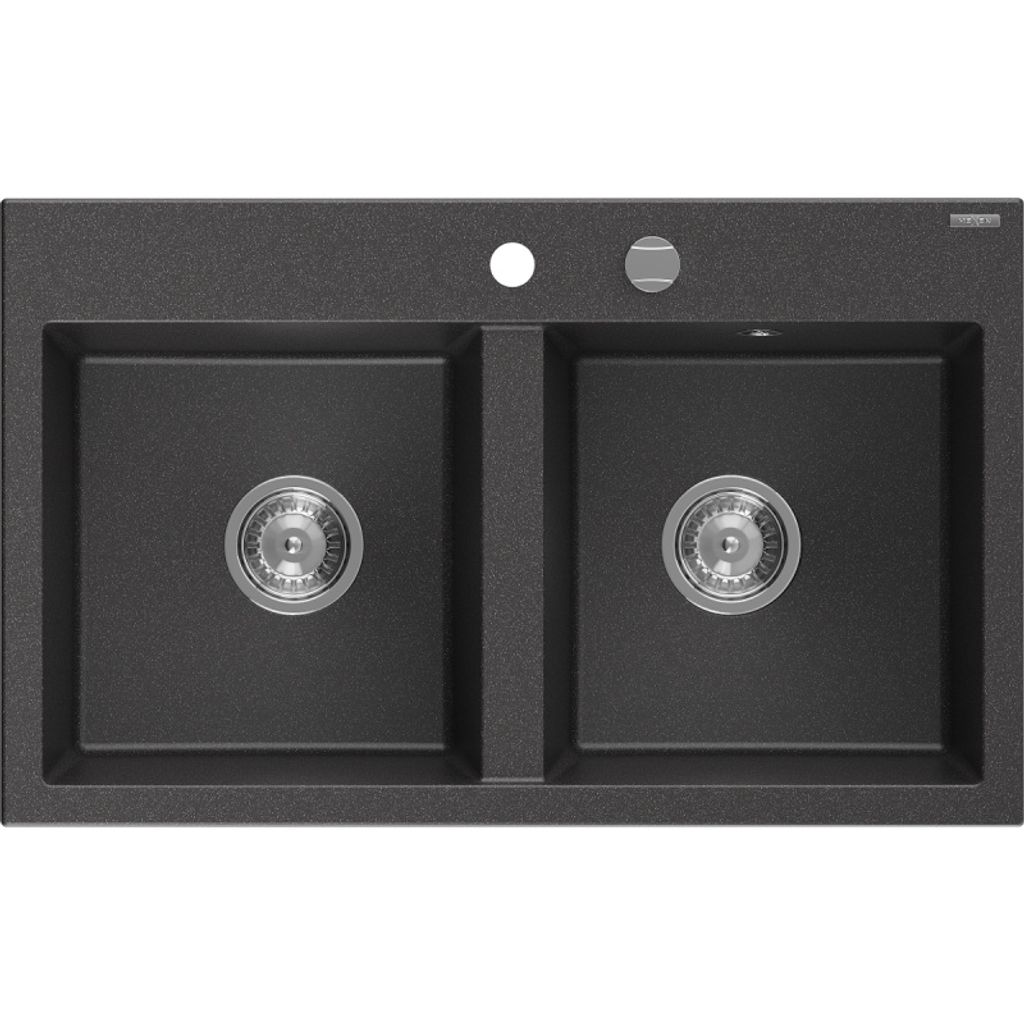 Mexen Hektor zlewozmywak granitowy 2-komorowy 800 x 480 mm, Zdjęcie produktu 
