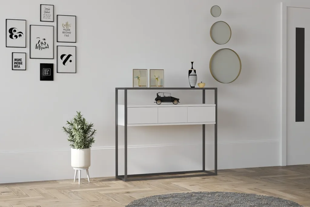 Skye Decor, Guarda - Bianco, mobili da soggiorno, bianco, 100 x 90 x 29 cm