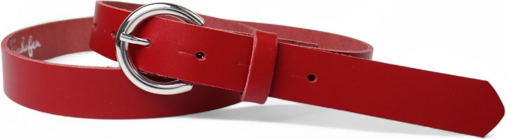 FRONHOFER Damen Ledergürtel 2,5 cm mit silberner runder Gürtelschnalle, echt Leder