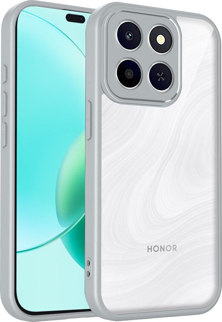 Hülle für Honor X8C Transparente Rückseite TPU Bumper Stoßfest Handyhülle Grau