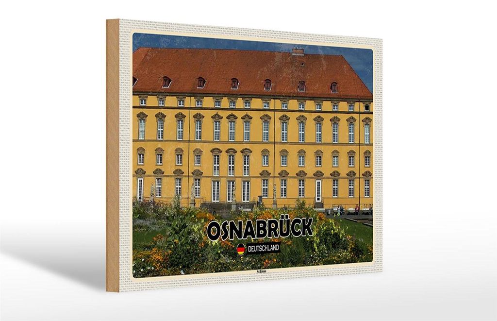 Holzschild Städte Osnabrück Schloss Mittelalter 30x20cm Produktbild 