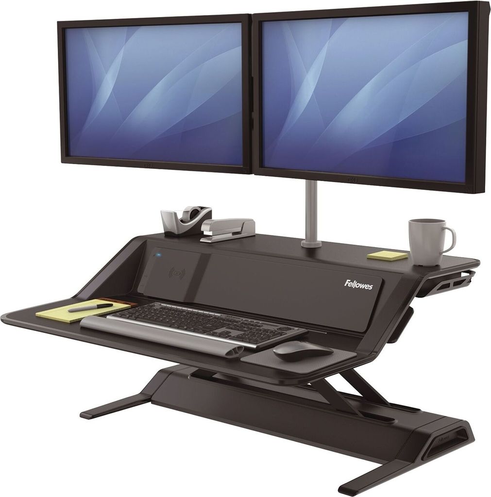 Fellowes FW8081001 Sitz-Steh Workstation Lotus DX - höhenverstellbar, schwarz