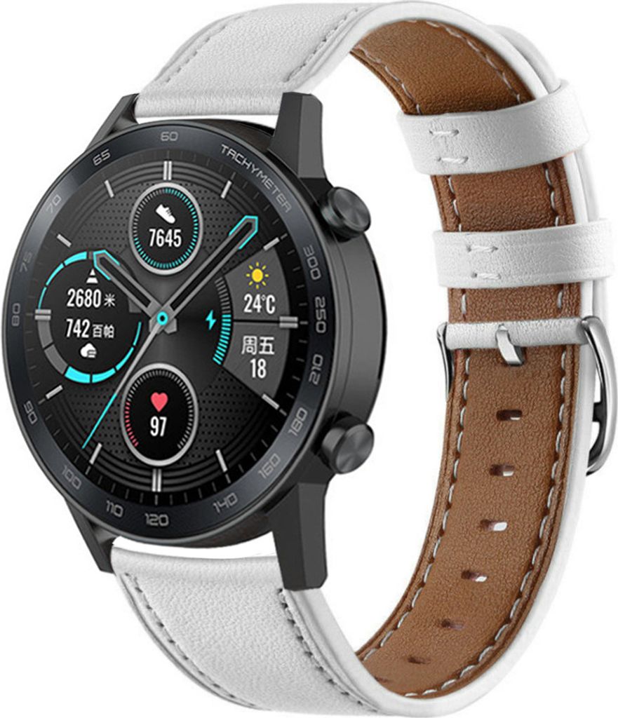 Strap-it Honor Magic Watch 2 Armband Leder (Weiß)
