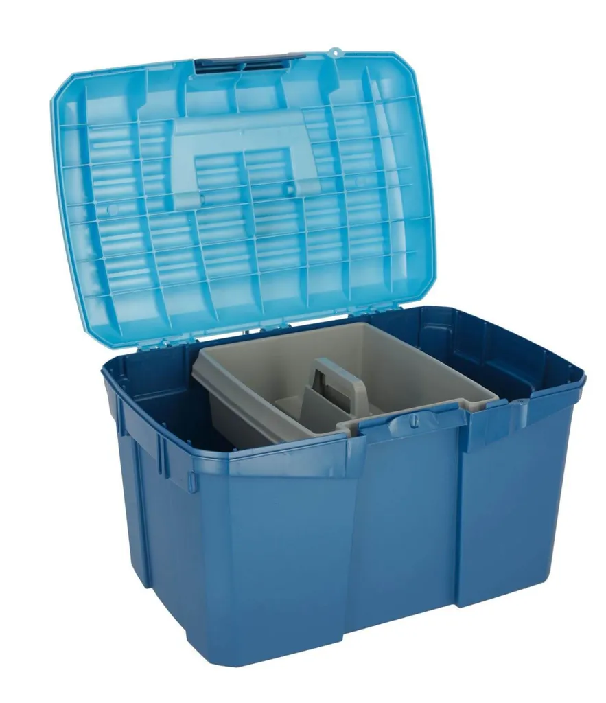 Cassetta Porta Attrezzi Cavallo Kerbl Siena Blu - Robusta e Comoda - 4