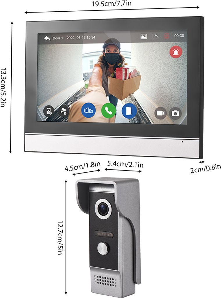 1080P Kabellose Video-Tuerklingelkamera mit Monitor TY APP Produktbild 15