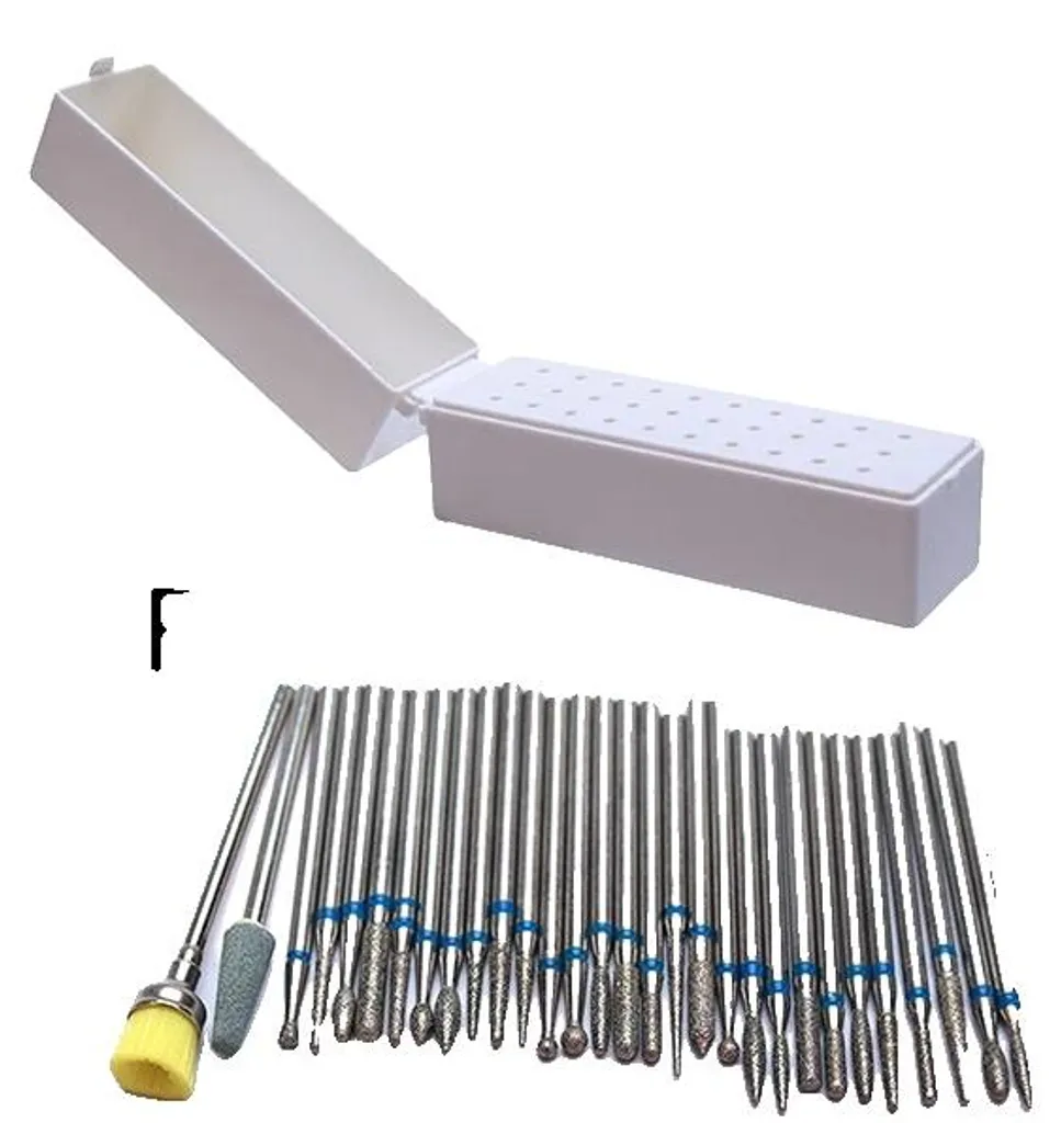 Embouts de Ponceuse à Ongles en Céramique Blanche, Set de 30 Pièces