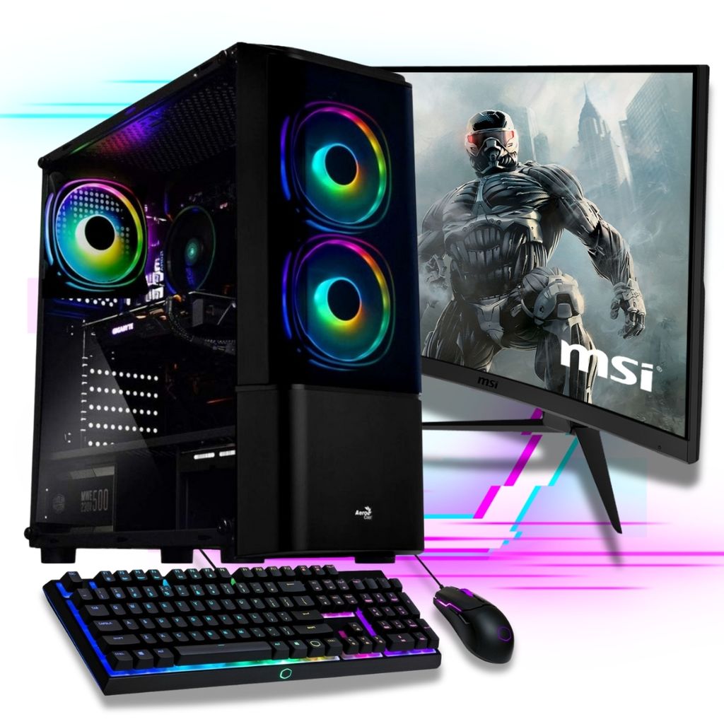 Gaming PC Komplett Set AMD Ryzen 7 5700G 8x 4.6 Ghz Radeon Produktbild 