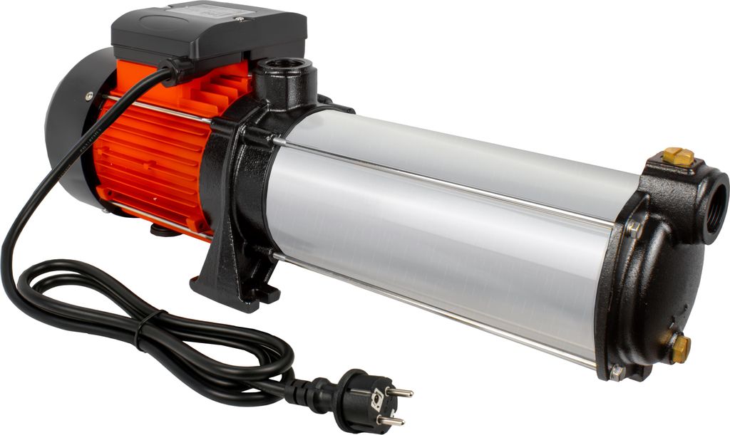 Grafner Premium Kreiselpumpe mehrstufig, 5400 l/h 2200 Watt, 11 bar, Förderhöhe 110m, Ansaughöhe 8m, selbstansaugende Wasserpumpe, Edelstahl Gar...