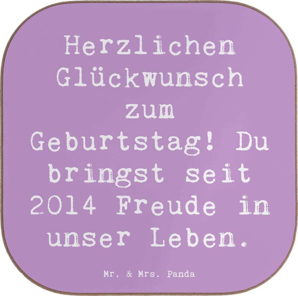 Mr. & Mrs. Panda Tischuntersetzer Spruch 2014 Geburtstag Produktbild 