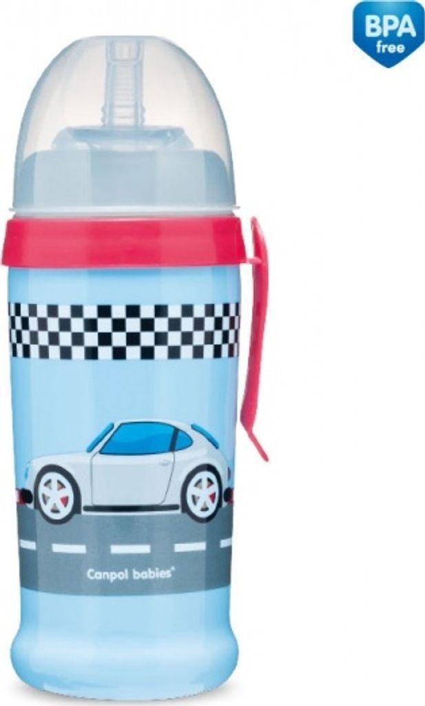 Dětská nekvapivá láhev s motivem aut, modrá, 350ml Obrázek produktu 
