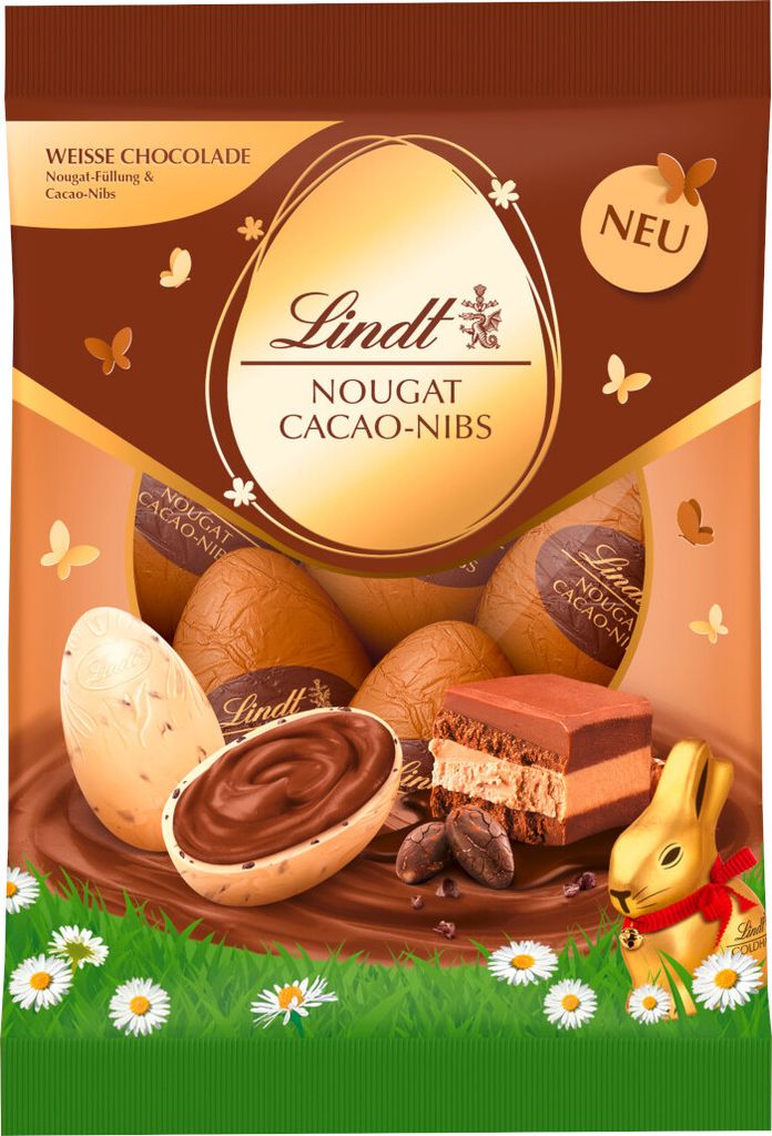 Lindt Indulgence Kakao Nibs Eier weiße Schokolade Beutel 90g