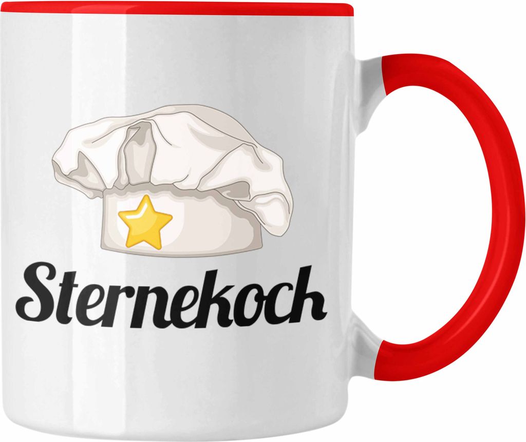 Trendation - Sternekoch Tasse Geschenk für besten Koch der Welt (Rot)