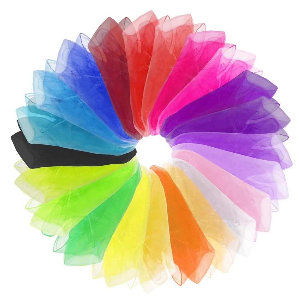 Set de 30 pañuelos de malabares coloridos, de 60 x 60 cm, Imagen del producto 