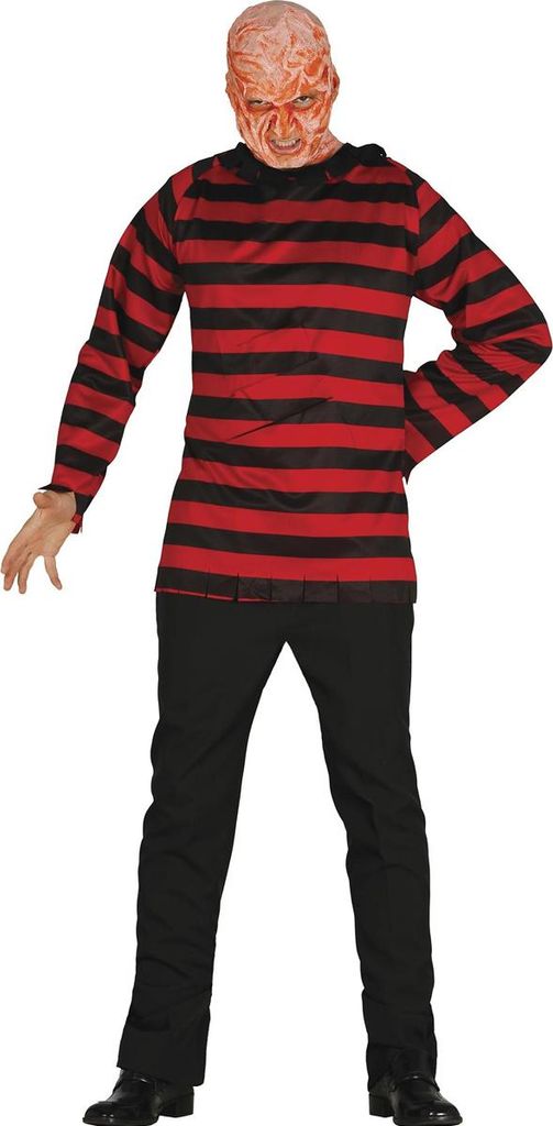Fiestas Guirca - Slasher-Kostüm-Oberteile für Herren FG571 (XL) (Schwarz/Rot)