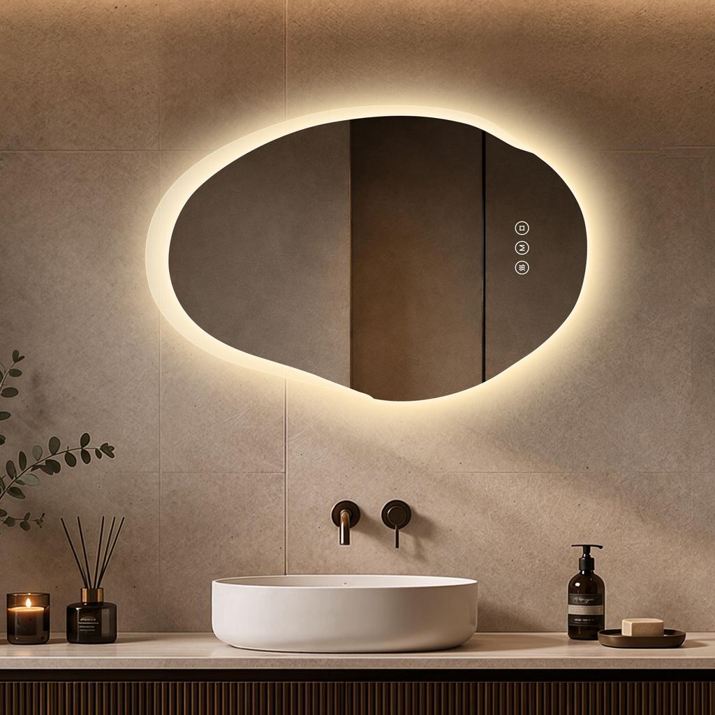 S'AFIELINA Specchio Bagno LED 48 × 72 cm, Asimmetrico, Immagine del prodotto 