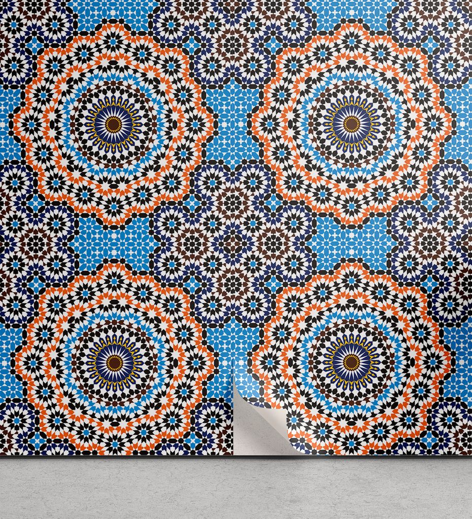 ABAKUHAUS Jahrgang abziehbare & klebbare Tapete für Zuhause, Marokkanische Keramik-Fliese, selbstklebendes Wohnzimmer Küchenakzent, 33 cm x 250 c...