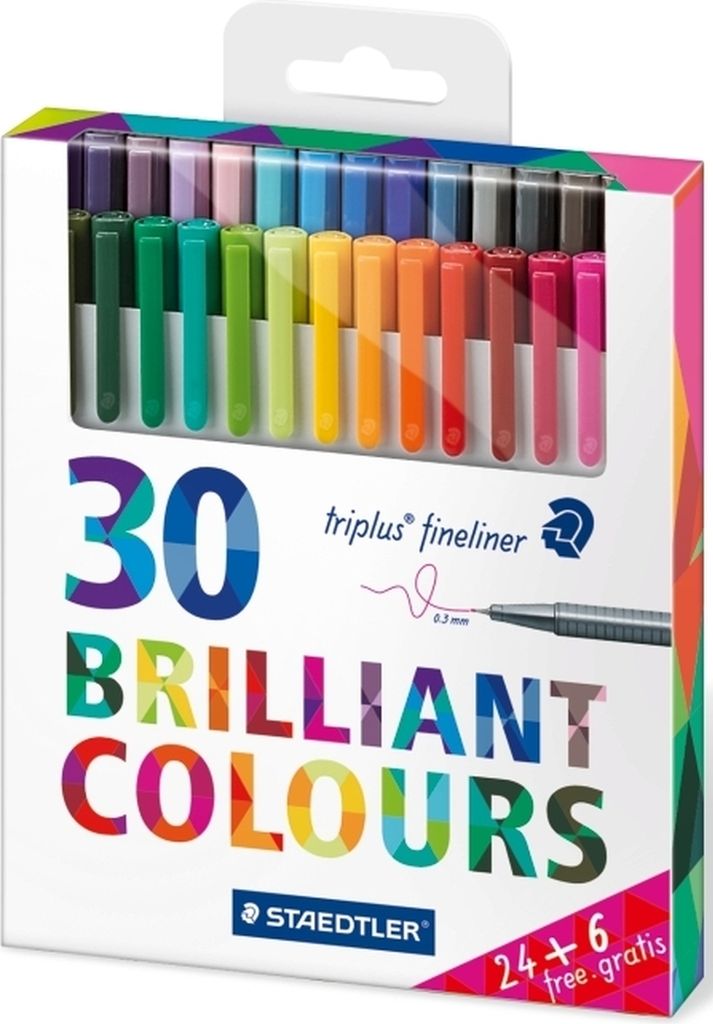 Feinschreiber triplus fineliner 0,3mm Etui mit 30 Stiften Packung mit 10 Stück