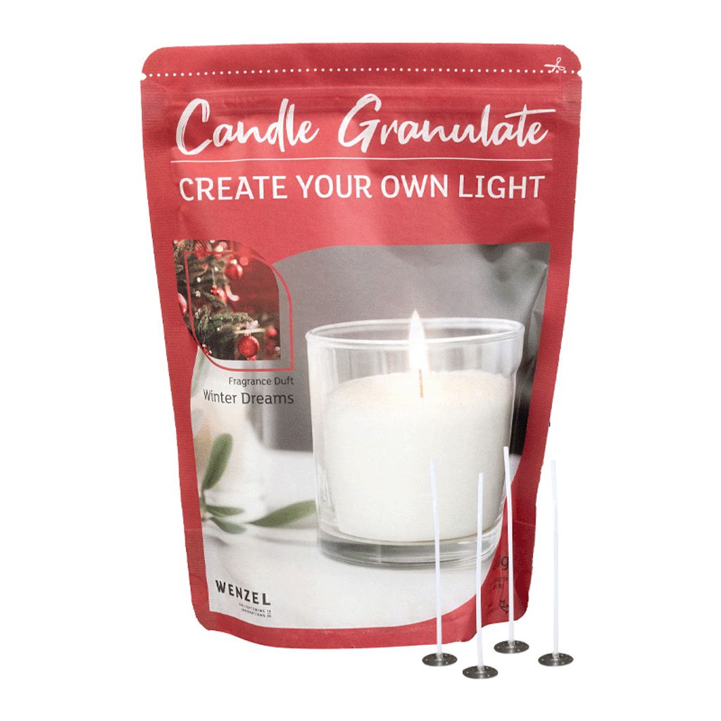 Wenzel Kerzen-Sandgranulat Vanille, Set 4 Dochte, 400g Produktbild 
