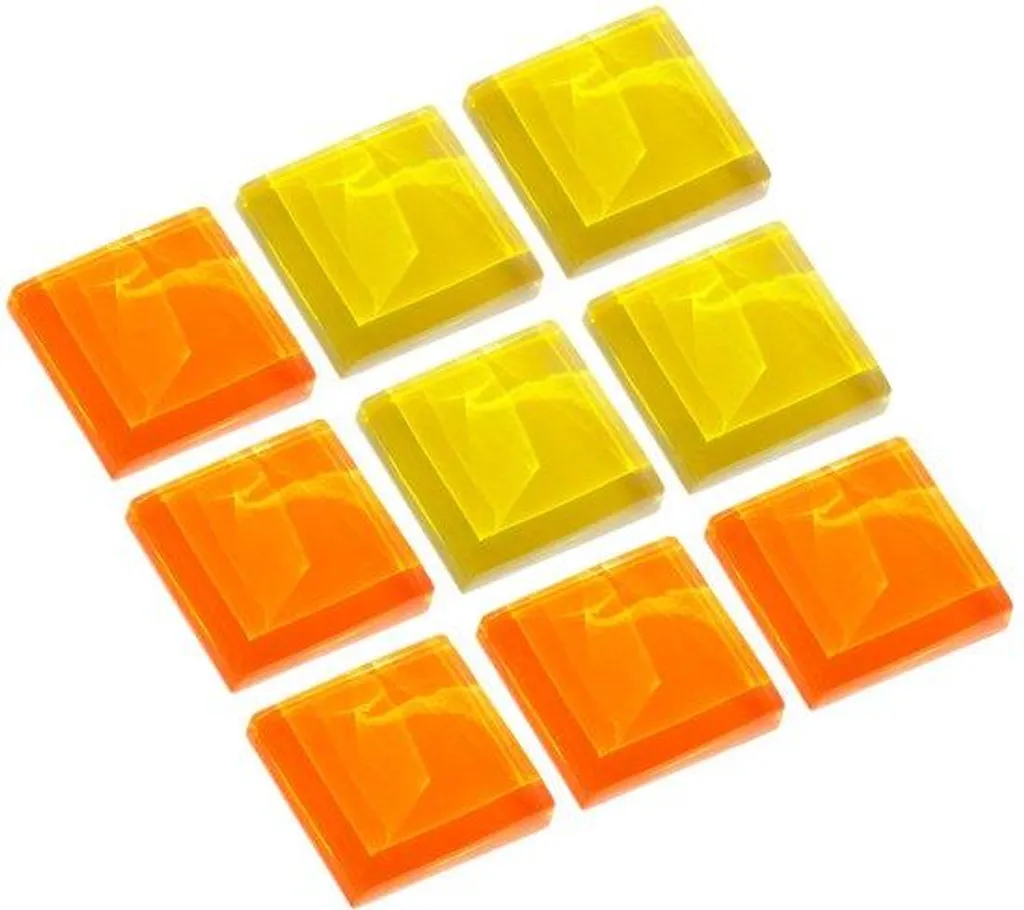Aimants de bureau carrés 20mm blanc et ambre pour tableau magnétique