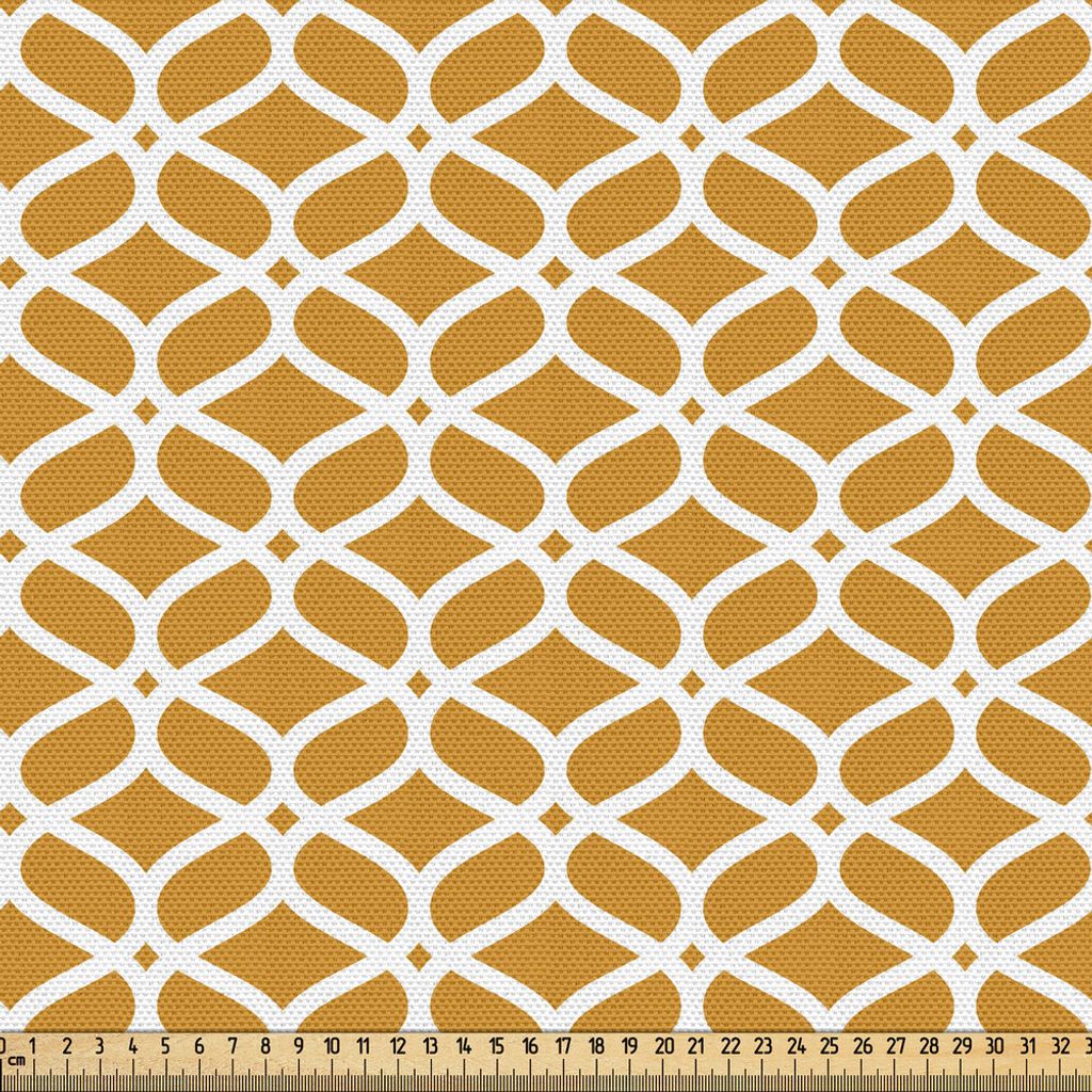 ABAKUHAUS Ethnisch Gewebe als Meterware, Symmetrische Häkelspitze Kreis Sterne wiederholendes Muster Geometrische Lattice, 2 M (148 x 200 cm), Dun...