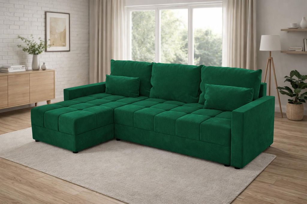 Narożnik DOMINO L z funkcją spania 120x200, pojemnik na Zdjęcie produktu 