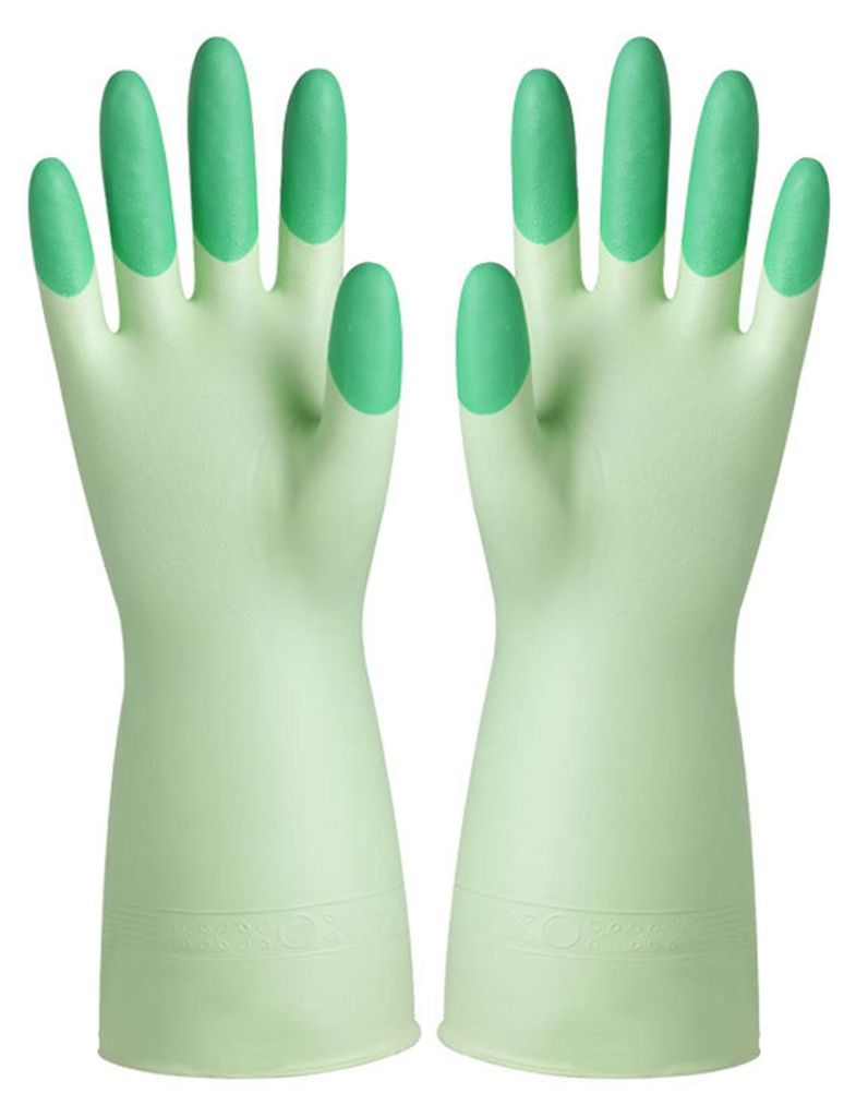 1 Paar Haushaltshandschuhe, langärmelig, wasserdicht, aus Latex, reißfest, zum Spülen und Wäschewaschen geeignet