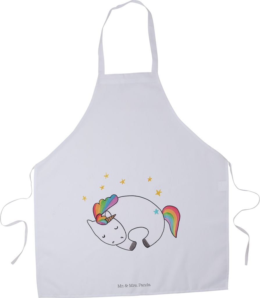 Mr. & Mrs. Panda Küchenschürze Einhorn Nacht - Weiß - Geschenk, Kochschürze, Träume, Menschen, Küchenzubehör, Einhörner, Unicorn, Schürze,...