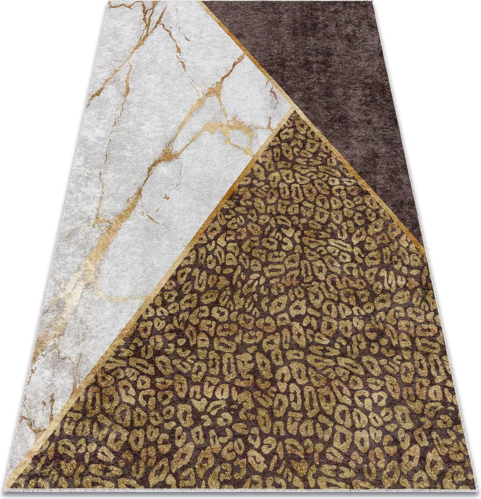 Tapis Antidérapant sans Plis Lavable Marbre Brun 160x220 MIRO