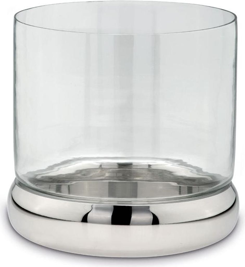 Windlicht/Kerzenhalter glatt poliert Ø 24 cm