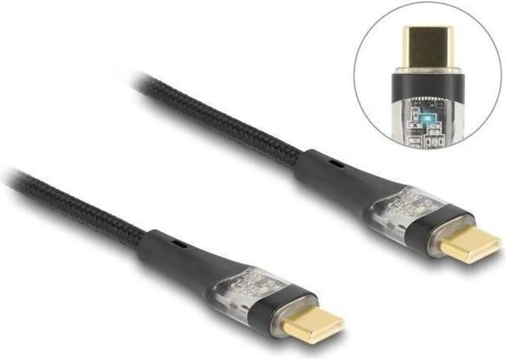 Câble USB-C 100W robuste contre les ruptures 1m transparent Delock - 2