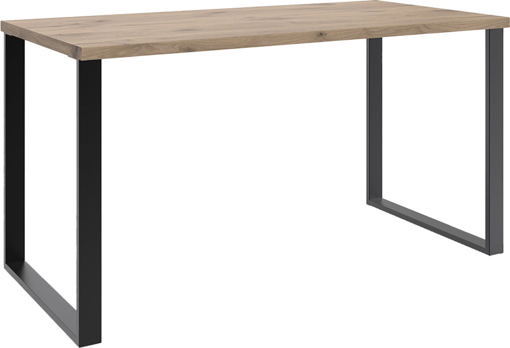 Jugendzimmer-Schreibtisch 140 cm breit in Eiche, mit Metallgestell NOLI-43